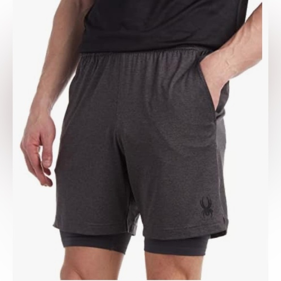 Spyder Actibe Men's Gray Athletic Shorts XXL Performance Training Soft stretchy - Picture 8 of 8